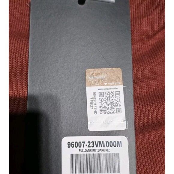 Men’s Harley Davidson 1/4-Zip Logo Red Knit Pullover Sweatshirt Size LARGE - Picture 10 of 10